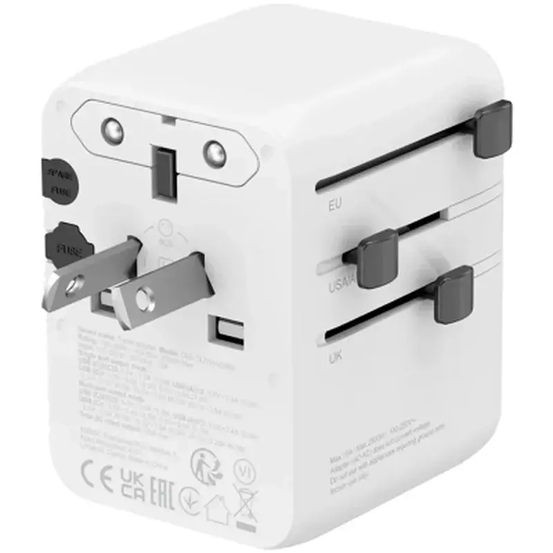 Зарядний пристрій Canyon OnTour 70 3xUSB-C + 2xUSB-A EU/UK/US/AUS 70W White (CNS-TA70W1006W) - фото 4