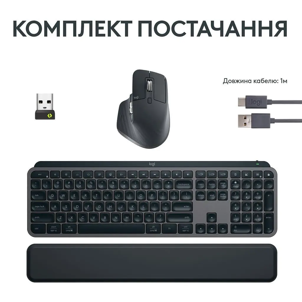 Комплект (клавиатура + мышь) Logitech MX Keys S Combo USINTL Graphite (920-011614) - фото 9