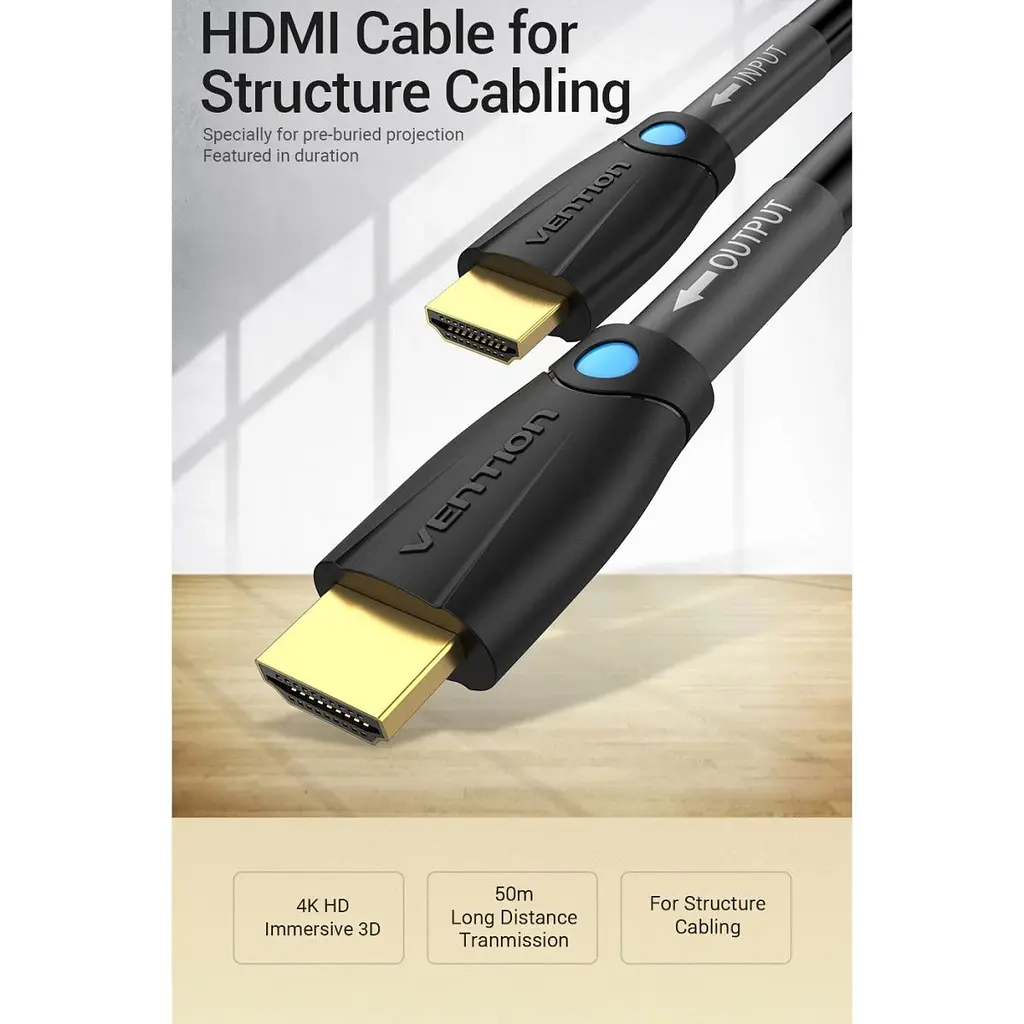Кабель Vention HDMI to HDMI V2.0 8m Black (AAMBK) [170510] - фото 2