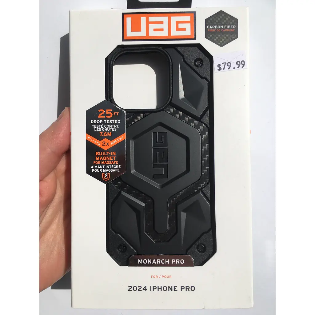 Протиударний чохол UAG Monarch Pro MagSafe (Original) для iPhone 16 Pro (6.3") Carbon Fiber 114456114242 - фото 3