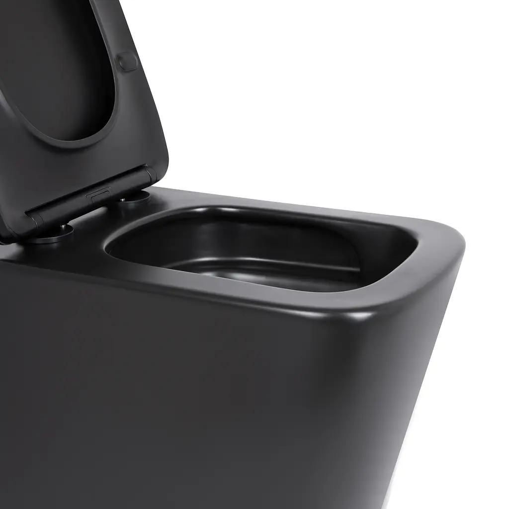 Унитаз подвесной Qtap Tern New Ultra Quiet с сиденьем с сиденьем Soft-Close Black matt QT17332303ASMB, Черный матовый - фото 4