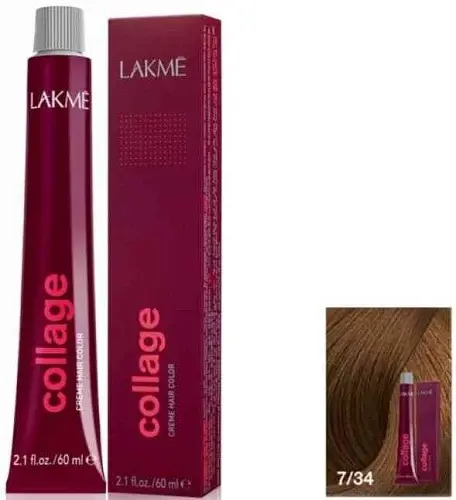 Перманентная краска для волос Lakme Collage Creme Hair Color тон 7/34 60 мл - фото 2