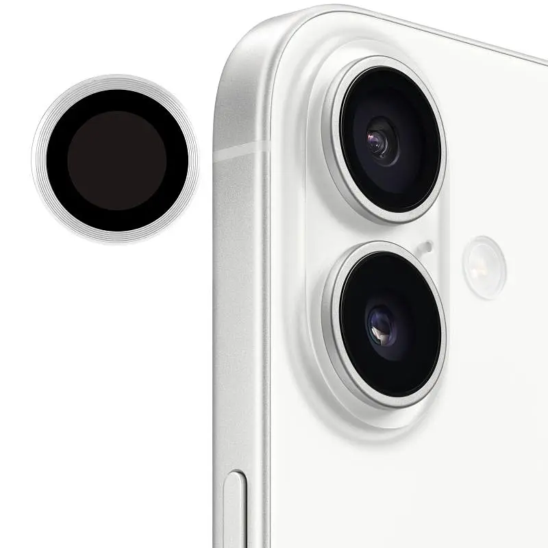 Захисне скло Metal Classic на камеру (у упак.) для Apple iPhone 17 (6.3) Срібний / Silver - фото 5