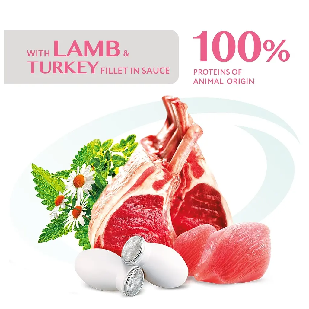Влажный корм для кошек с чувствительным пищеварением Optimeal с ягненком и филе индейки 85 г (B2711602) - фото 2