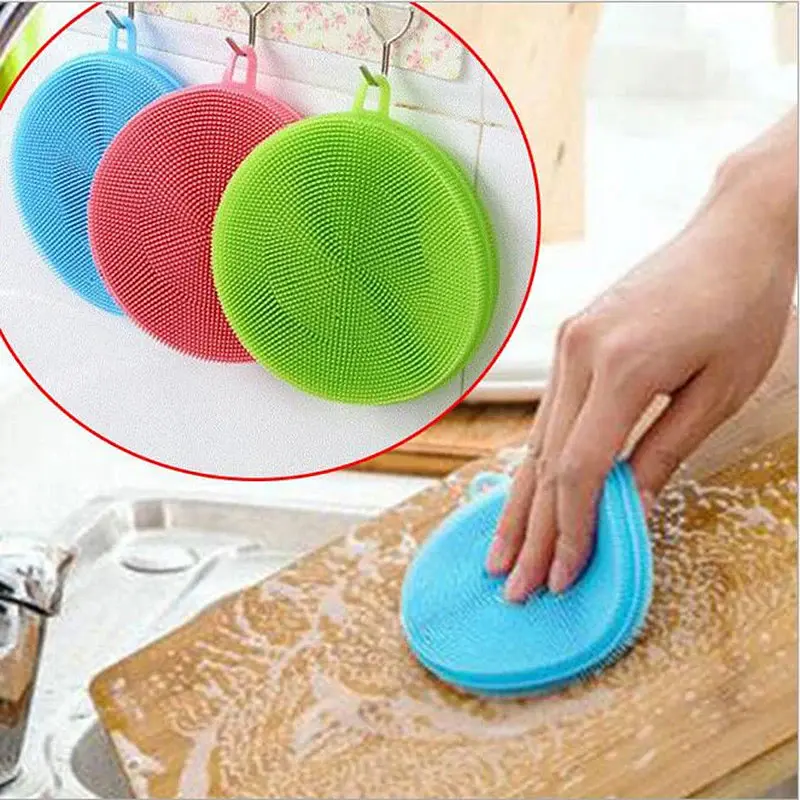 Губка мочалка прихватка для посуду силіконова Better Sponge 4 в 1, Kitchen Master Червоний 85754 - фото 5