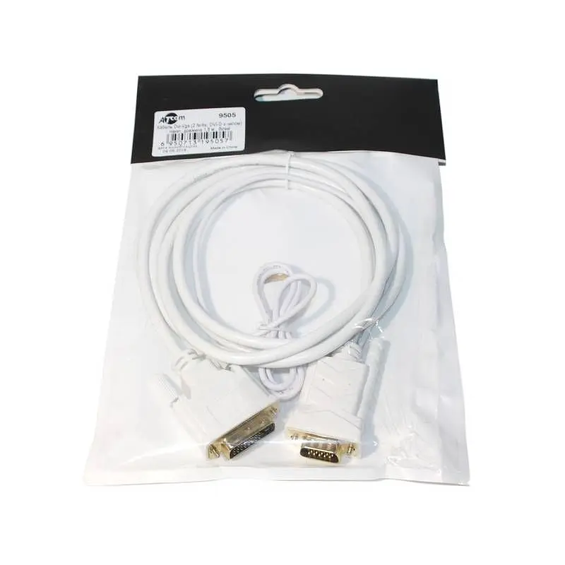 Кабель Atcom DVI-D - VGA, 1.8м, белый (9505) - фото 2