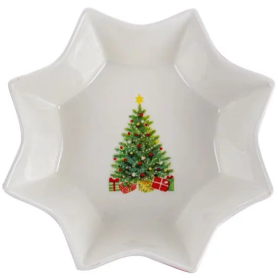 Салатник Lefard Christmas delight 23 см червоний з білим (985-124) - фото 2