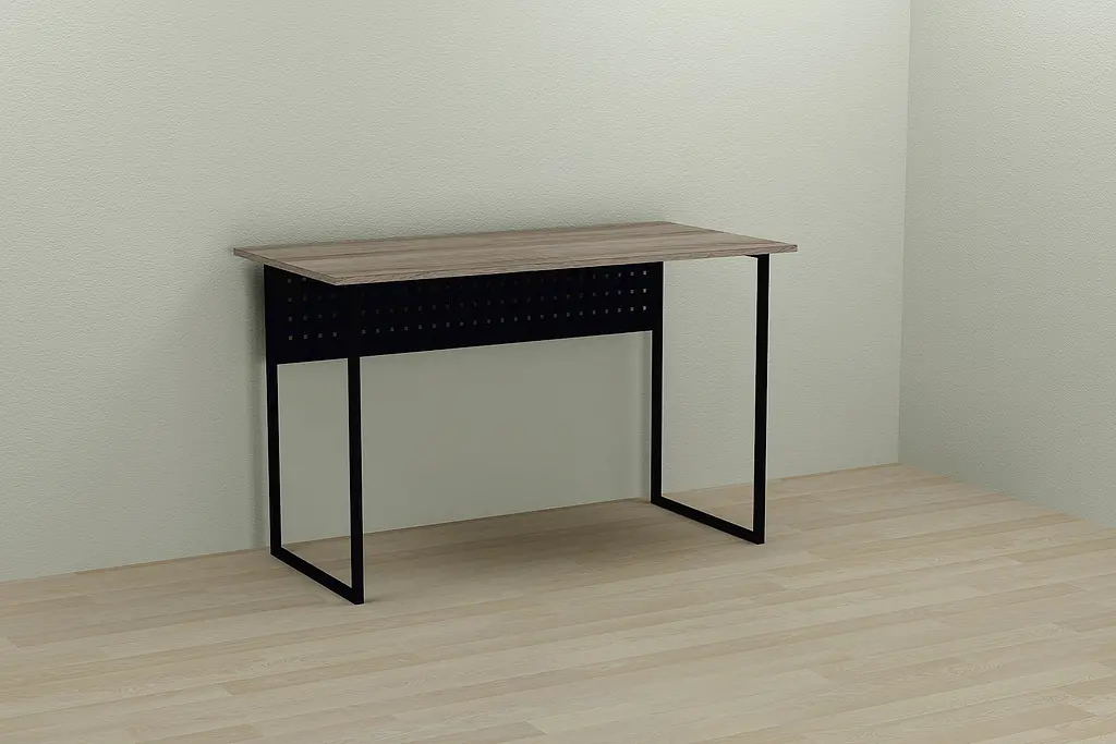 Компьютерный стол Ferrum-decor Майк 75x100x70 черный ДСП Дуб Сонома Труфель 16мм (FRD-103879) - фото 6