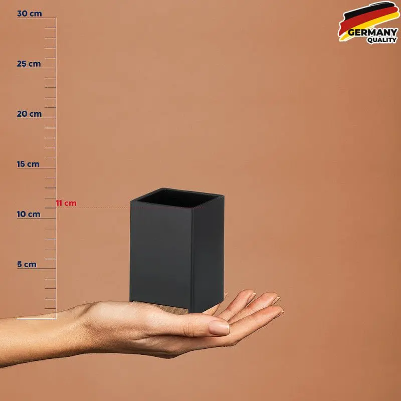 Стакан для зубних щіток KELA Cube чорний 7х7х11 см (23687) - фото 4