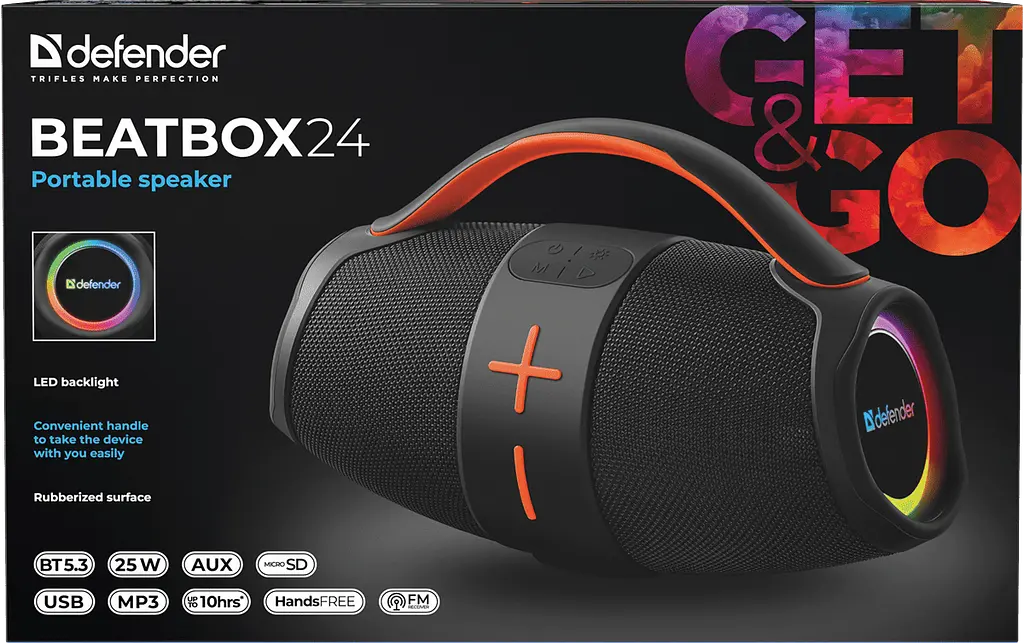 Портативна акустика Defender Beatbox 24 25Вт чорний (65324) (7151829) - фото 10