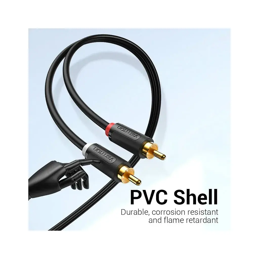 Кабель мультимедійний 2xRCA M to 2xRCA M 1.5m black Vention (BCMBG) - фото 10