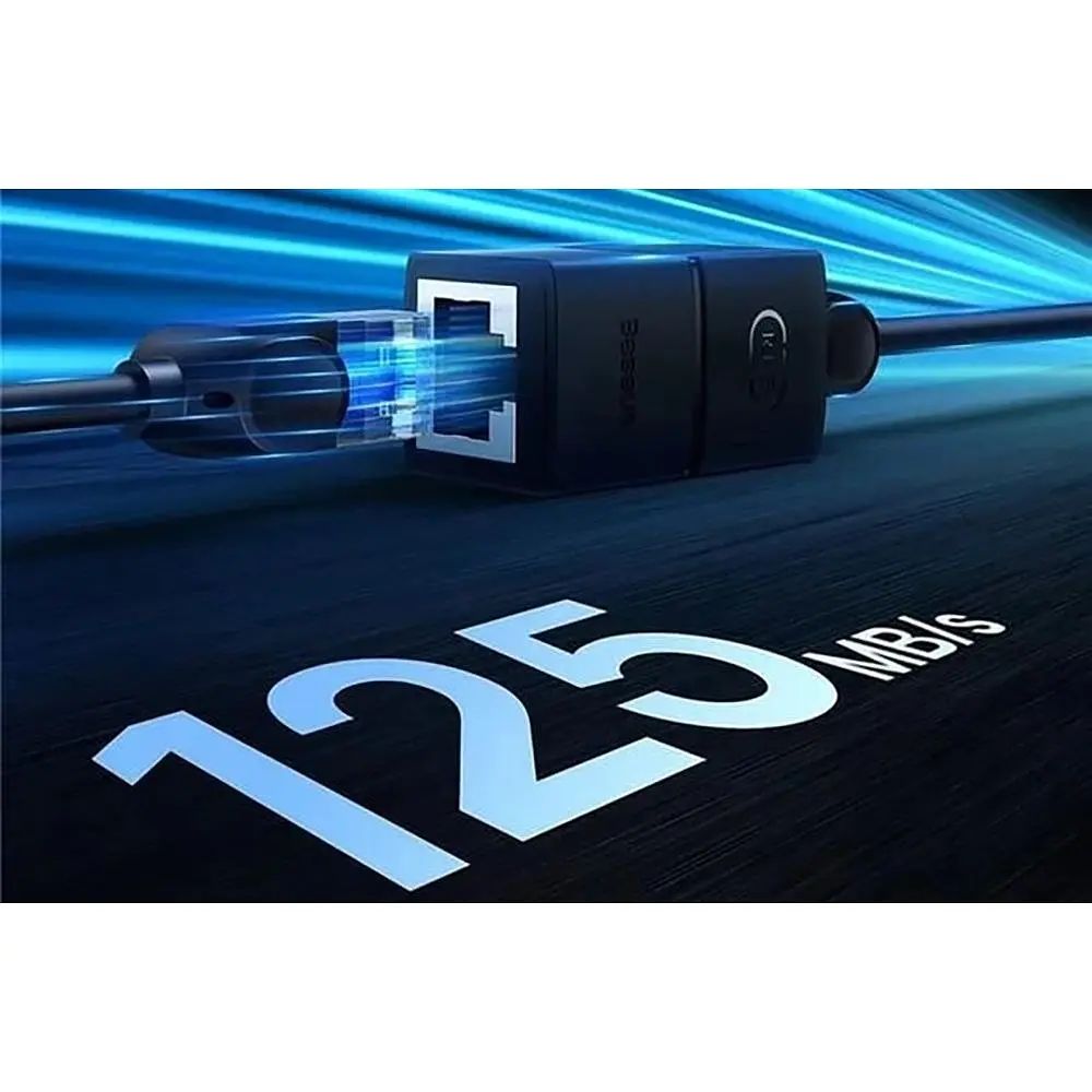 Переходник Baseus AirJoy Series Network Cable Connector Cluster RJ-45 to RJ-45 Black [B00131100111-01] [140346] - фото 9