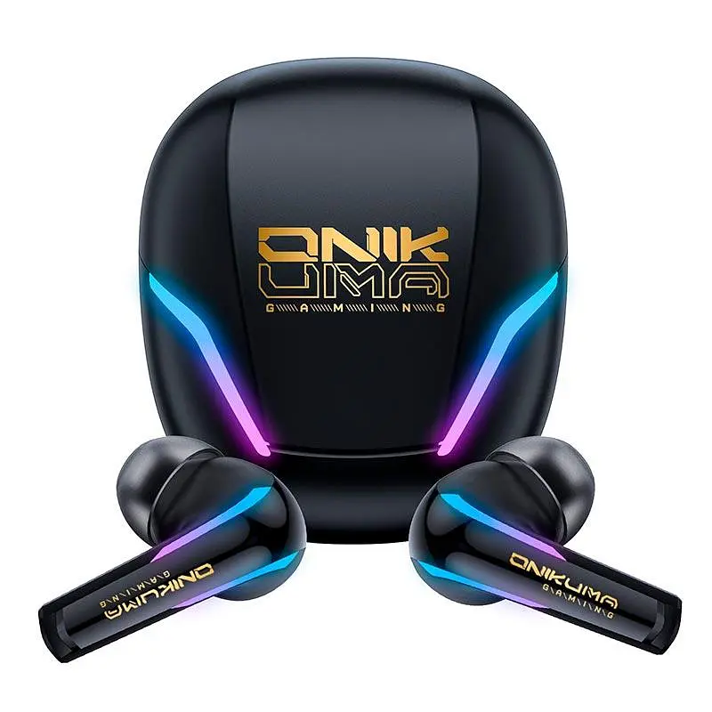Наушники Onikuma Wireless Gaming Earbuds with ENC Mic T27, IPX4, BT5.3, 2.4G, PS5, PC, 45mAh, 400mAh, 7h, black - фото 3