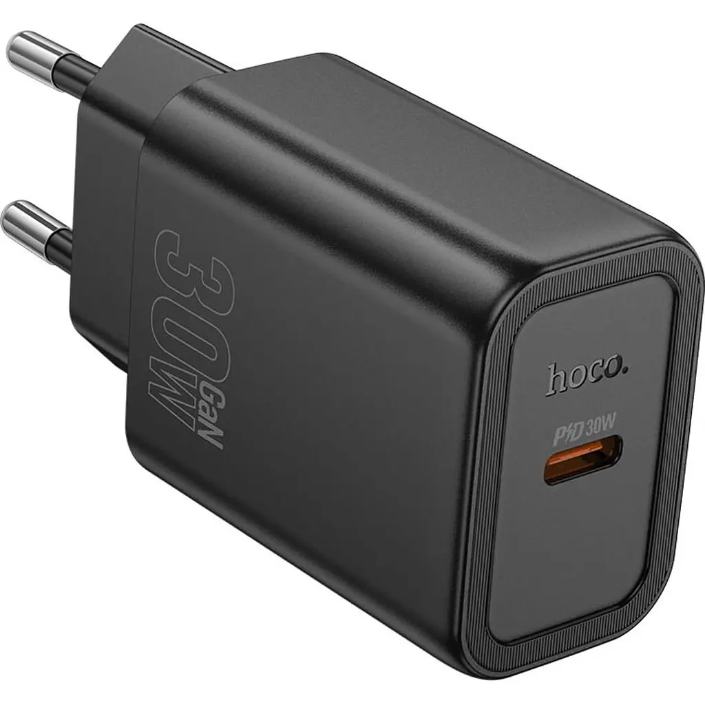 Мережевий зарядний пристрій Hoco N62 Gentle PD30W Black (644297) [170756] - фото 3