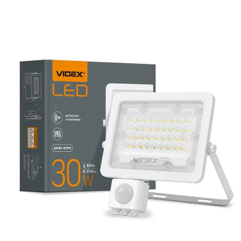 Прожектор Videx LED 30W 5000K з датчиком руху (VL-F2e305W-S) - фото 5