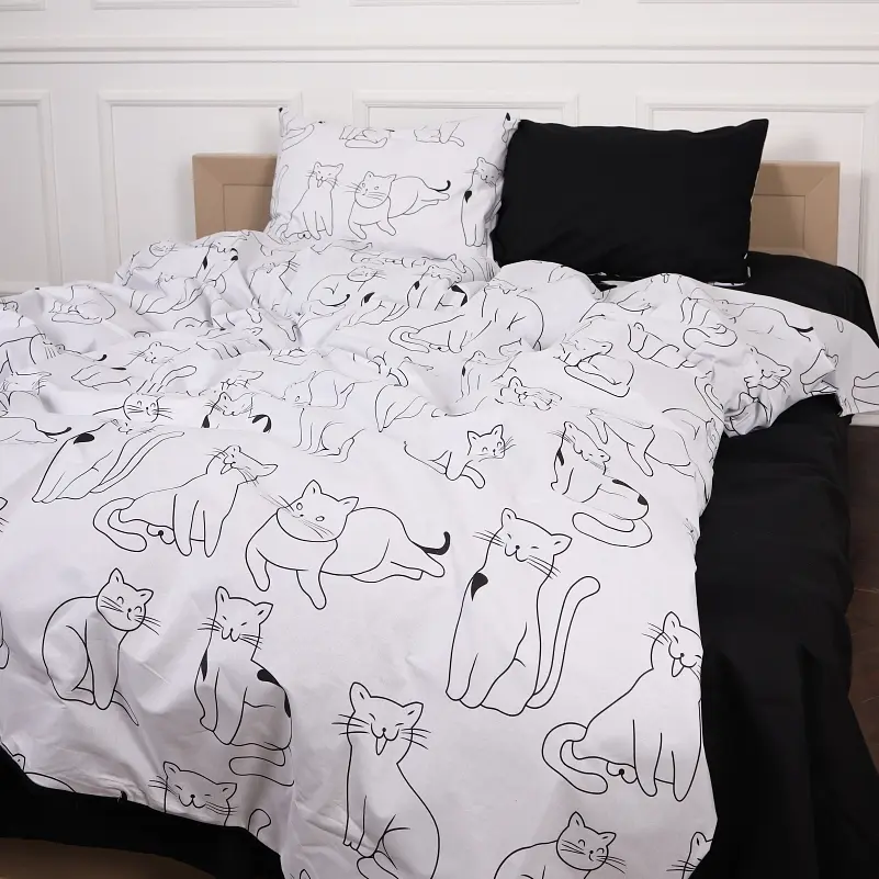 Простыня MirSon Бязь 17-0620 Lazy cat 220х150 см (2200008194642) - фото 4