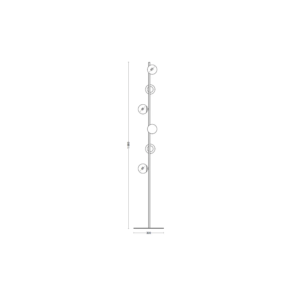 Торшер BL 1502-6P BK - фото 2