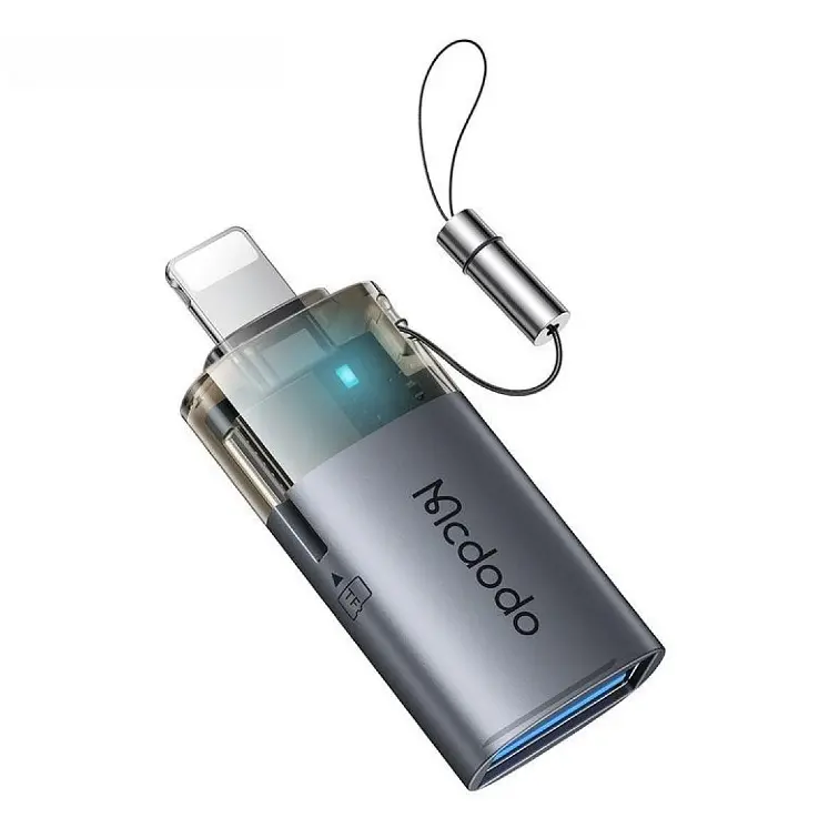 Адаптер McDodo 2-in-1 USB-A to Lightning with TF Card Reader Adapter Black