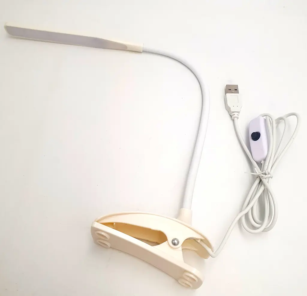 Світлодіодна настільна USB-лампа 14 LED гнучка на прищіпці з вимикачем UKC TUBE LIGHT 7388 біла - фото 3