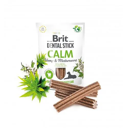 ласощі для собак Brit Dental Stick Calm заспокійливе, конопля і пустирник, 7 шт, 251 г - фото 2