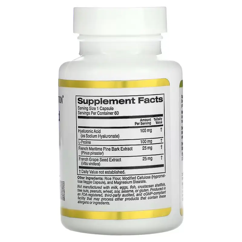 Гіалуронова кислота Hyaluronic Acid Complex 60 капсул California Gold Nutrition vit0006167 - фото 2