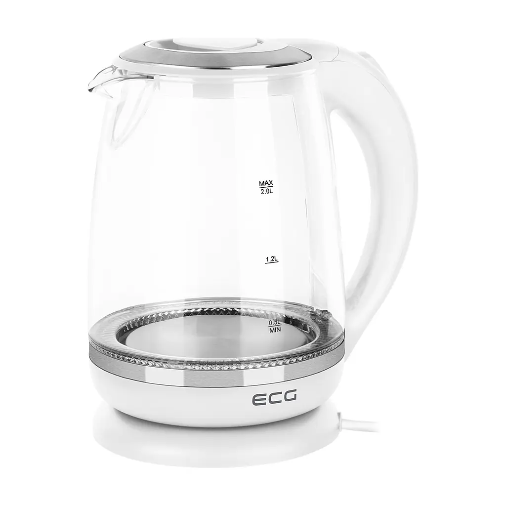 Електрочайник ECG RK 2020 White Glass білий (RK2020 White Glass) - фото 2
