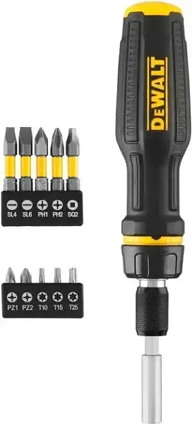 Отвертка FULL FIT Telescoping, 10 насадок, рукоятка двухкомпонентная, 25-50мм DeWALT hoz0014110 - фото 3
