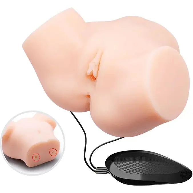 Мастурбатор з подвійною вібрацією і двома входами Crazy Bull-Samantha Dual Vagina and Anal, BM - 00900T71ZK, Телесный - фото 6