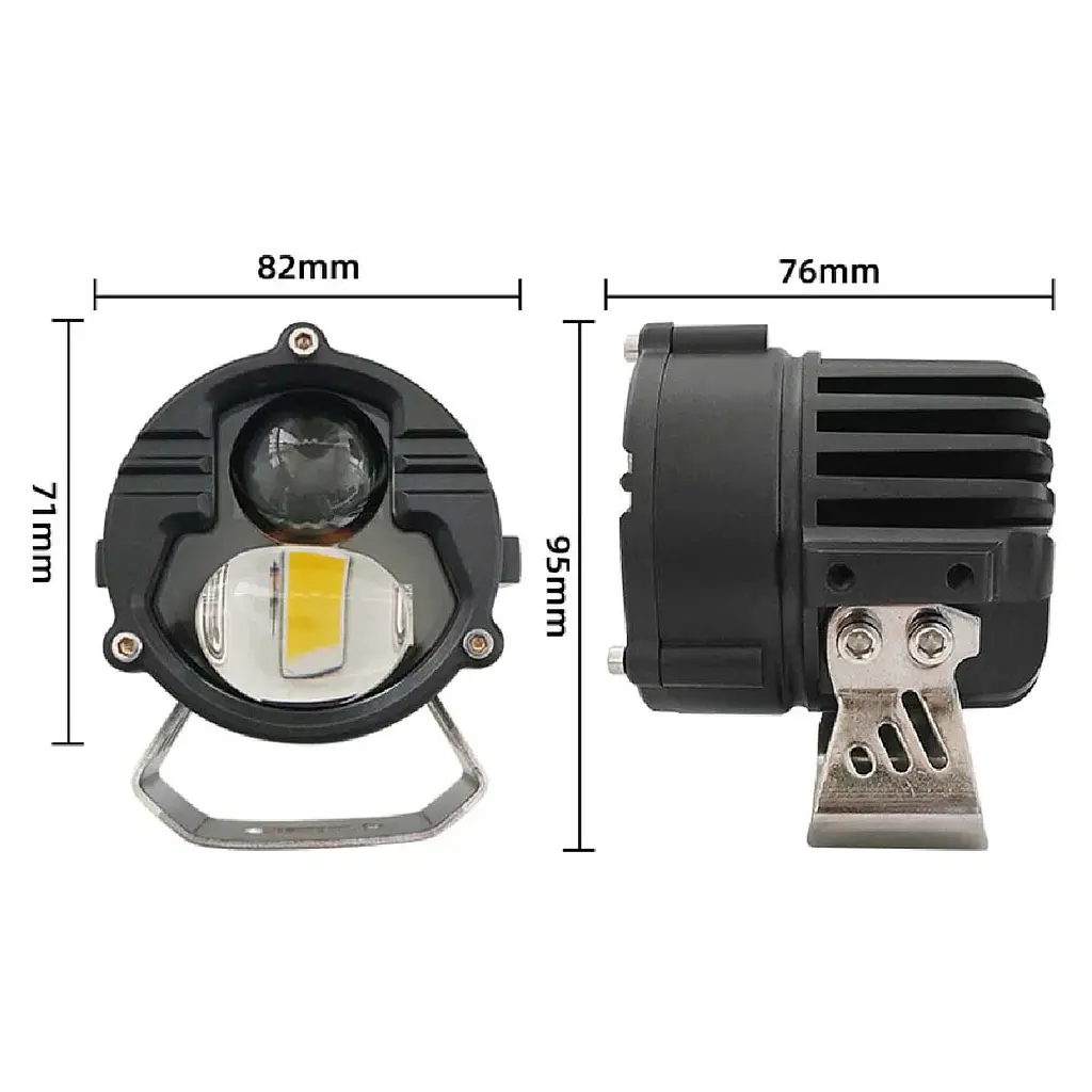 Фара додаткова Bi-LED Кругла 70x50 мм 10-80V W/W P-71-40W 4 391 (Біле Світло) - фото 2