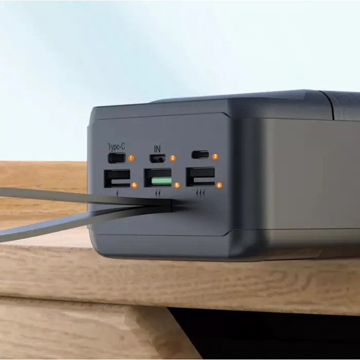 Зовнішній акумулятор Power bank XO PR159 60000mAh PD22,5W + швидке заряджання батарея заряджання Чорний - фото 3