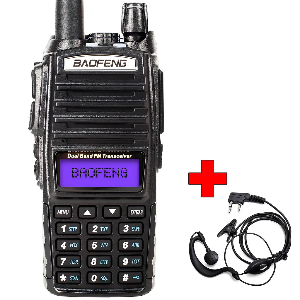 Рація дводіапазонна Baofeng UV-82 (136-174 MHz, 400-520 MHz), 5 Вт, 2000 mAh + ремінець + гарнітура у подарунок
