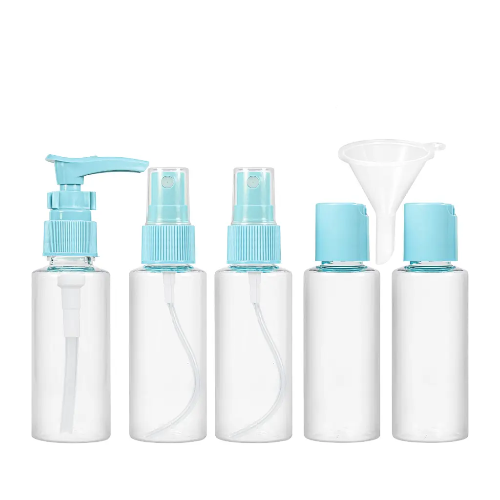 Дорожній набір ємностей для косметики WH Travel Bottles Set. 5 шт, Блакитний - фото 2