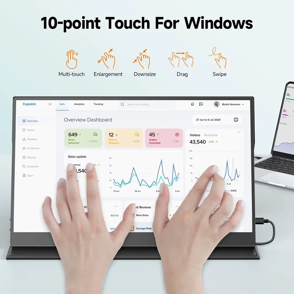 Портативний монітор UPERFECT 15.6" Touch FHD 60Hz [171116] - фото 2