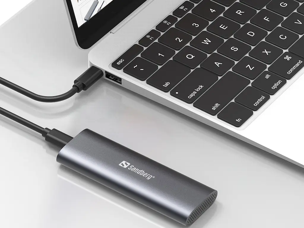 Зовнішня кишеня для SSD M.2, (NVMe) M-Key USB Type-C 3.2 сіра Sandberg - фото 5