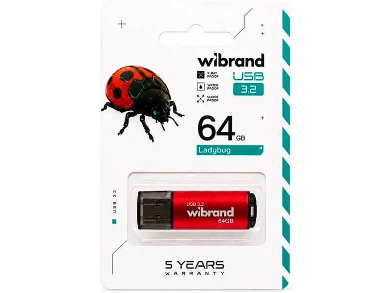 Флешка Wibrand 64 GB Ladybug Red (WI3.2/LB64P10S) - фото 2