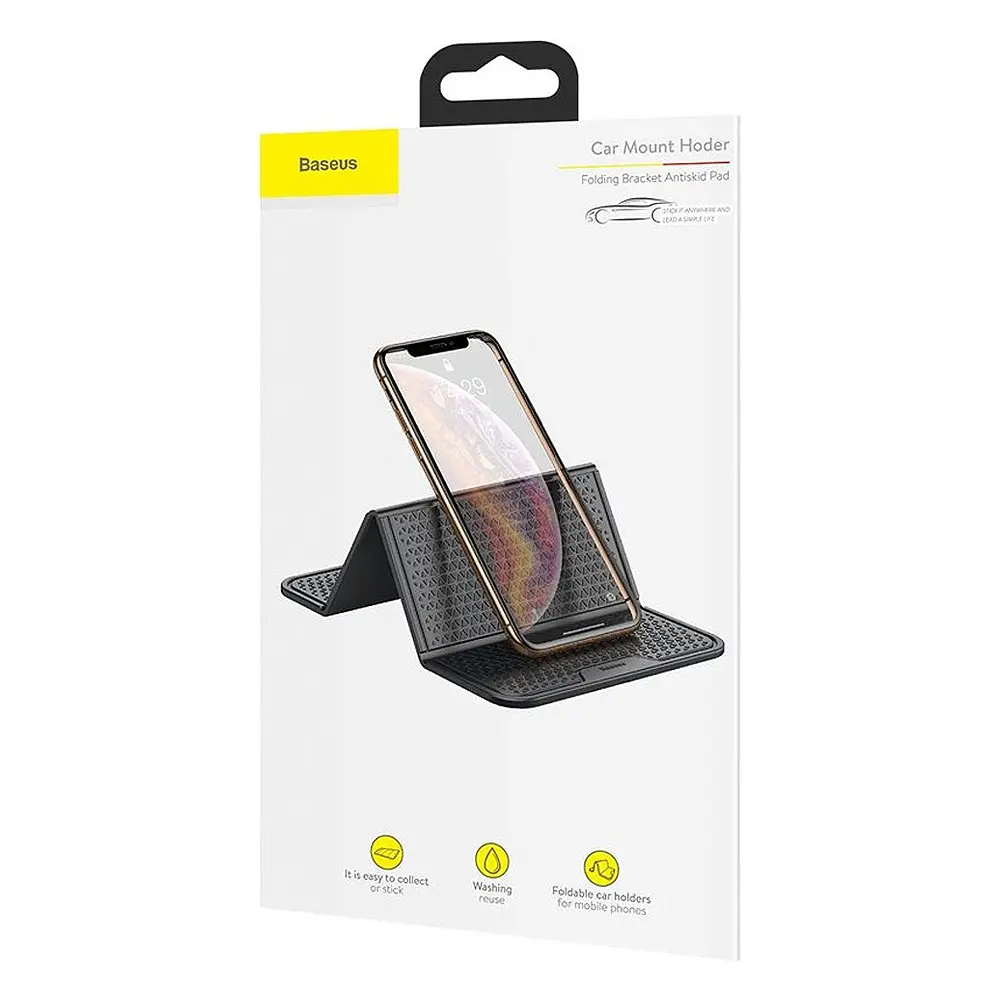 Килимок антиковзкий для телефону Baseus Folding Bracket Antiskid Pad SUWNT-01 (Чорний) - фото 8