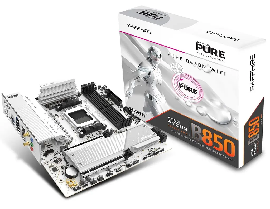 Материнська плата Sapphire PURE B850M WIFI (52123-02-40G) (Socket AM5, AMD B850, Micro-ATX) - фото 6