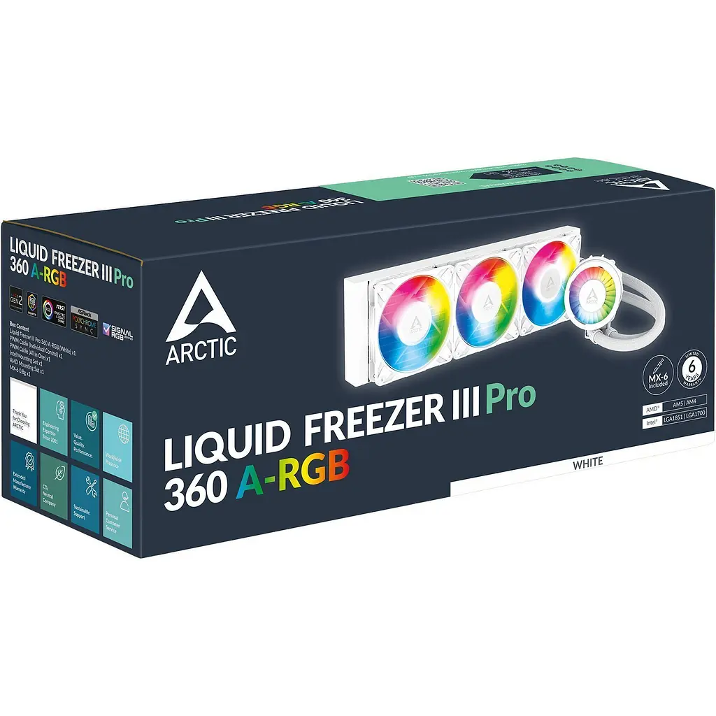 Система водяного охлаждения Arctic Liquid Freezer III Pro 360 A-RGB White [ACFRE00188A] [143365] - фото 6