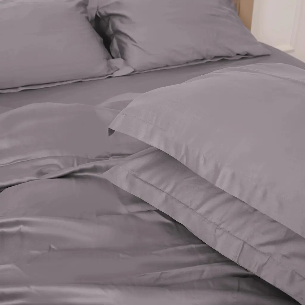 Постільна білизна MirSon Tencel №06 Gray 2x160x220 Сімейний Євро (2200009370533) - фото 4