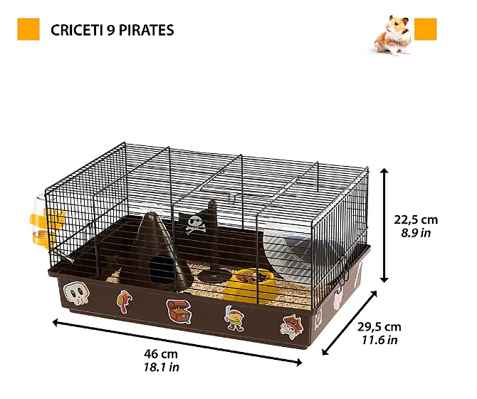 Клітка для хом'яків Ferplast Criceti 9 Pirates чорна 46х29.5х23 см 57009061 - фото 2