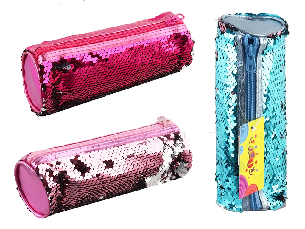 Пенал із паєтками двосторонніми, змійка в колір паєток (В асортименті) - фото 2