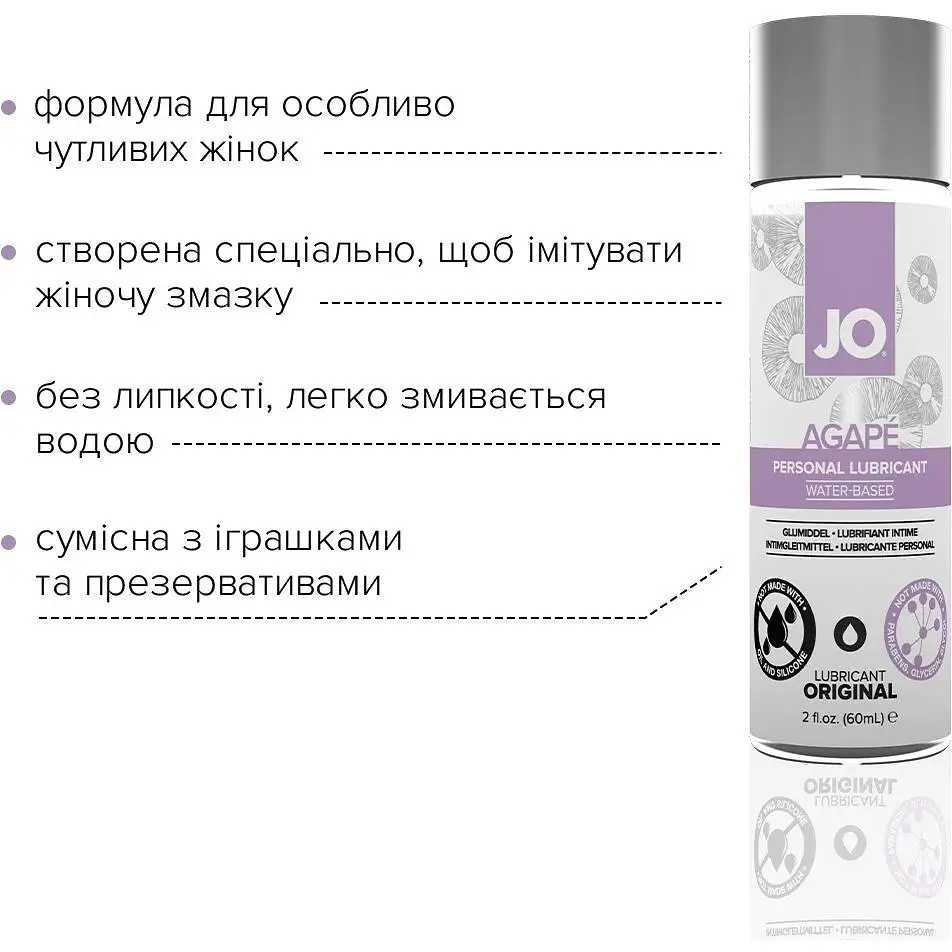 Змазка на водній основі System JO AGAPE - Original (60 мл) - фото 3