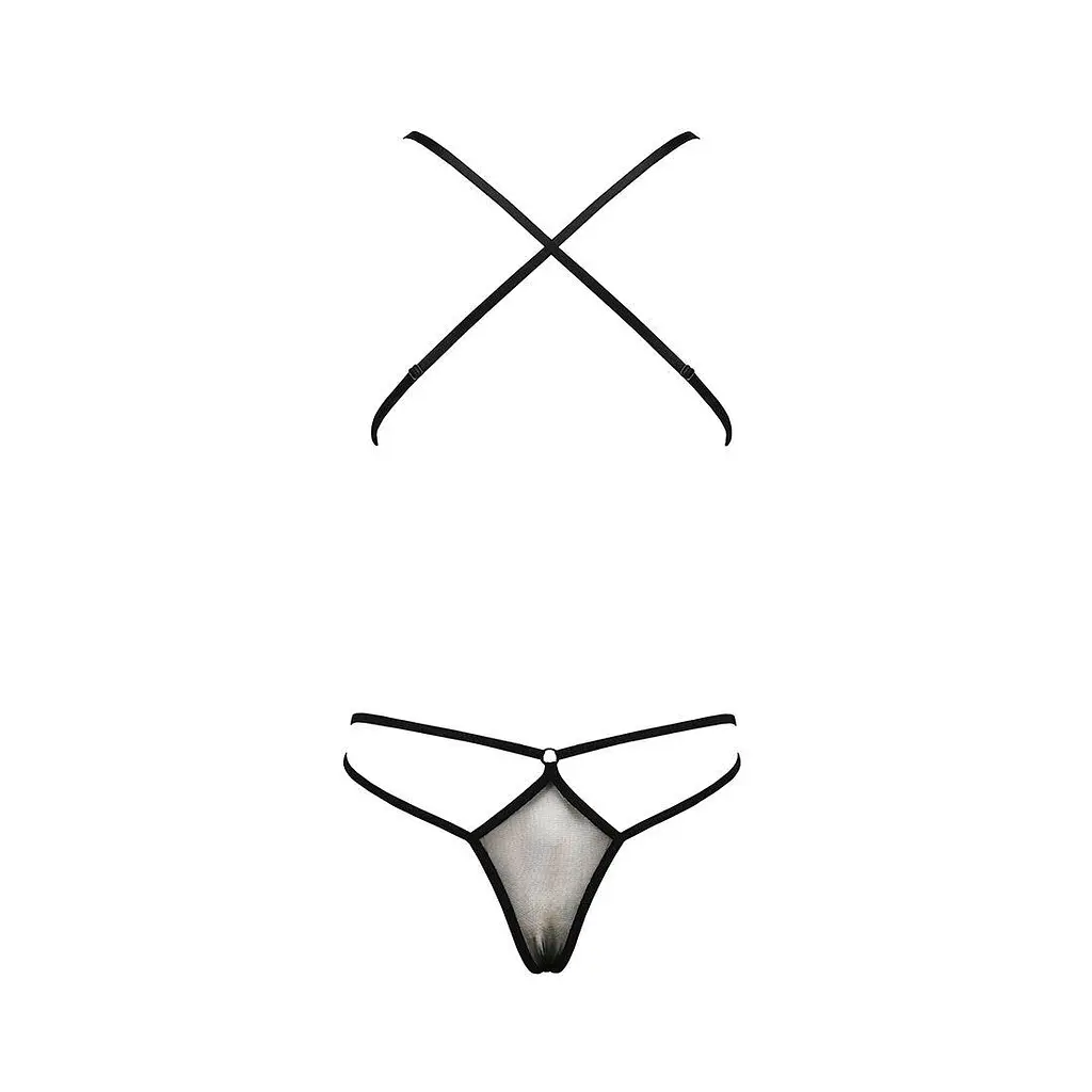 Боди монокини с декольте Passion ERZA Body black L/XL - фото 4