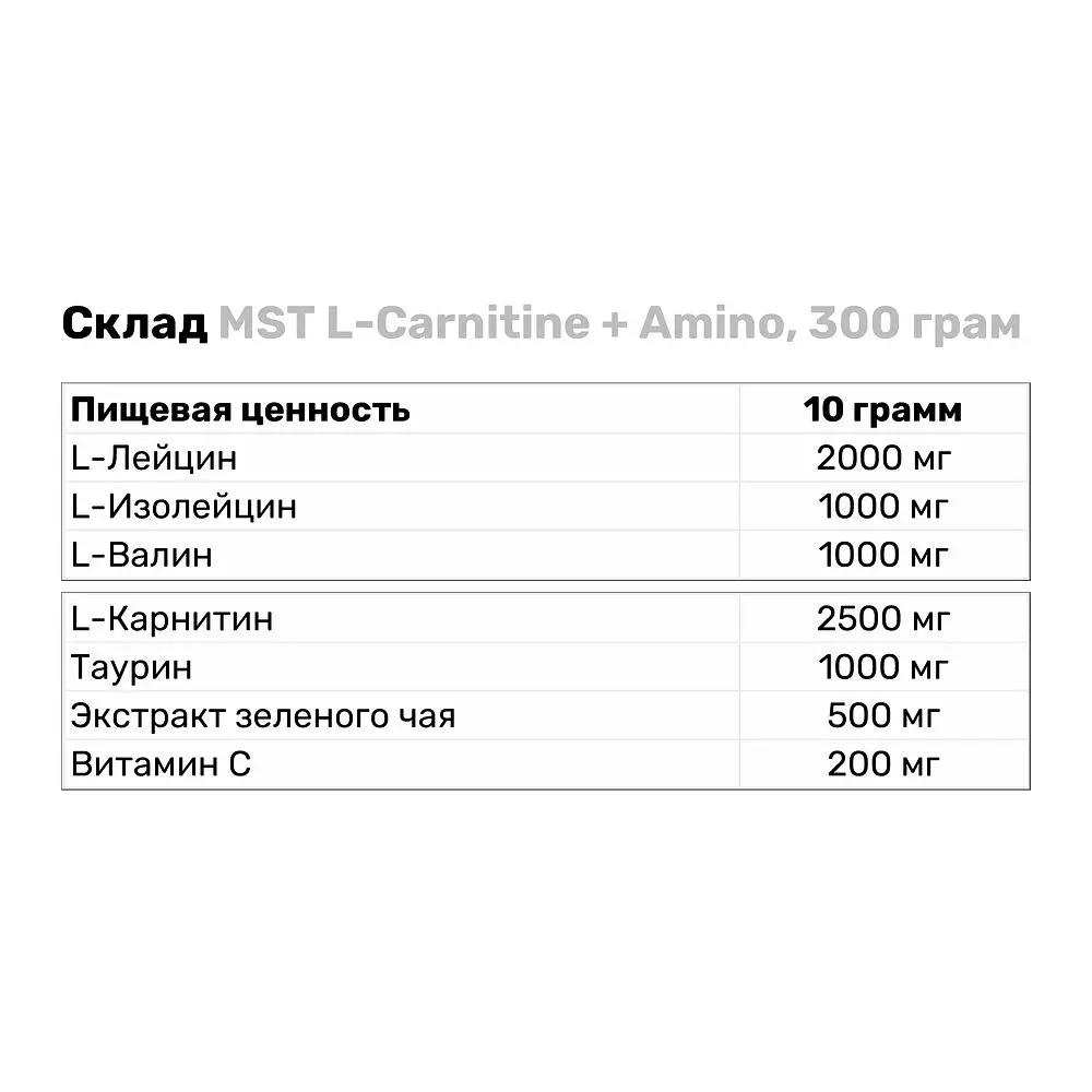Жироспалювач MST L-Carnitine + Amino, 300 г Лімончело - фото 3