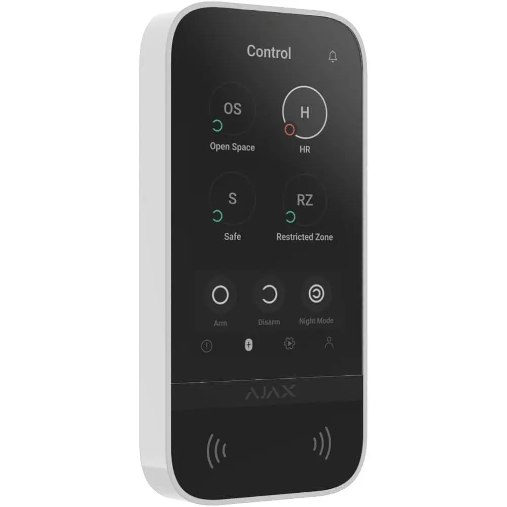 Панель керування охоронною системою Ajax KeyPad TouchScreen White (000034514) [162949] - фото 3