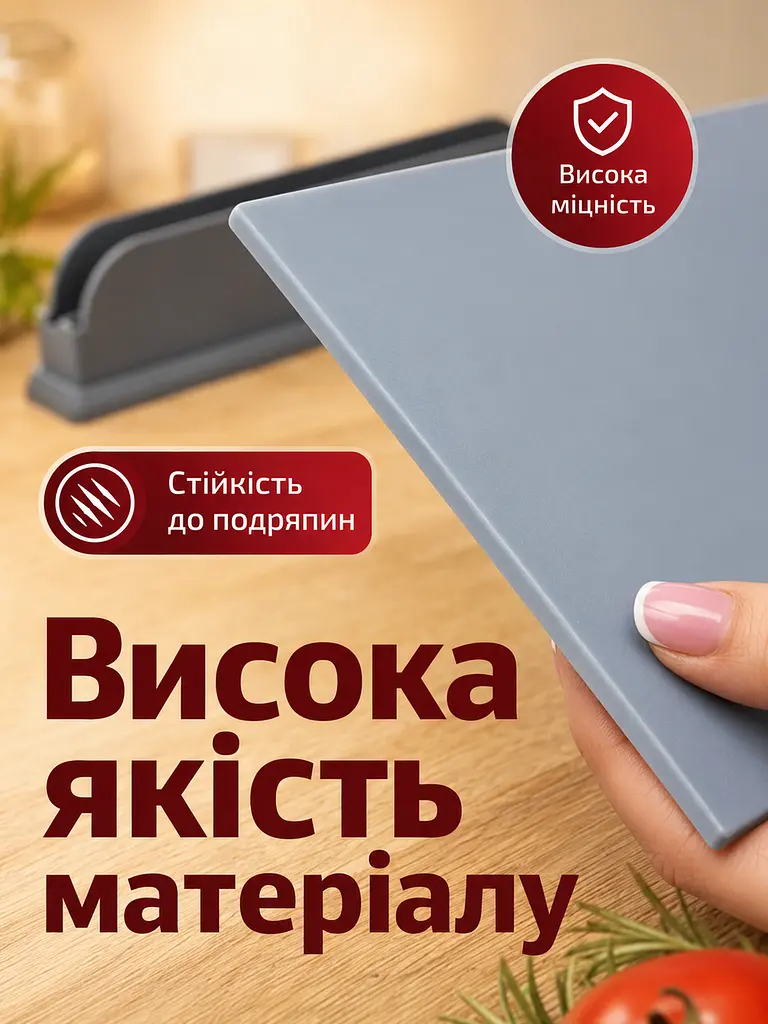 Набір кухонних дощок із підставкою для різних видів продуктів, 30х20 см, 4 шт (26276275) - фото 5