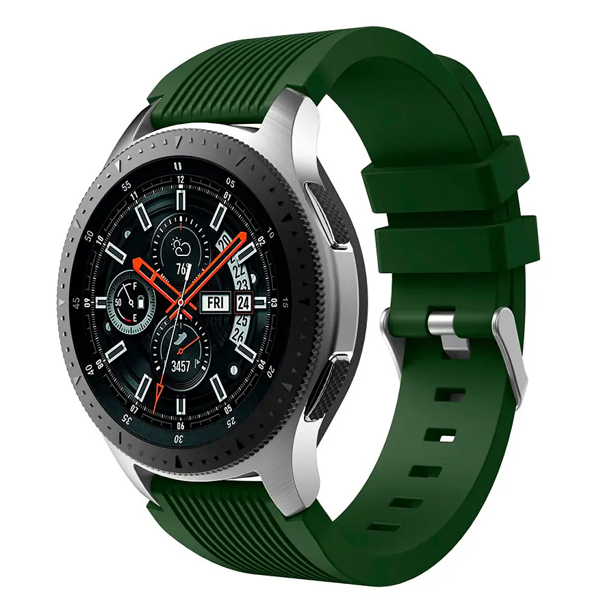 Силіконовий ремінець Watchbands Galaxy для Huawei GT 42mm46mm - темно-зелений ширина кріплення 22мм розмір L (WB001GALAXYBGREENHGT) - фото 2