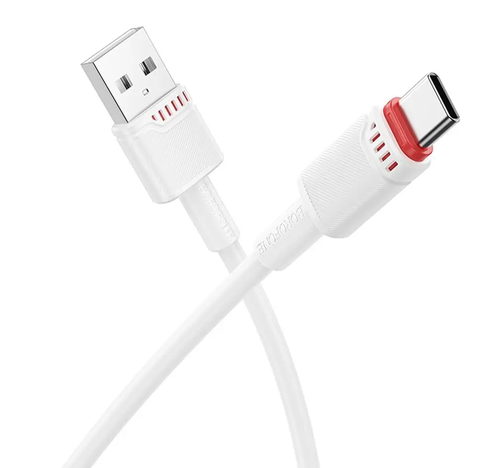 Кабель синхронізації Borofone BX110 Premium USB to Type C 3A 1м White (37241_3611057)