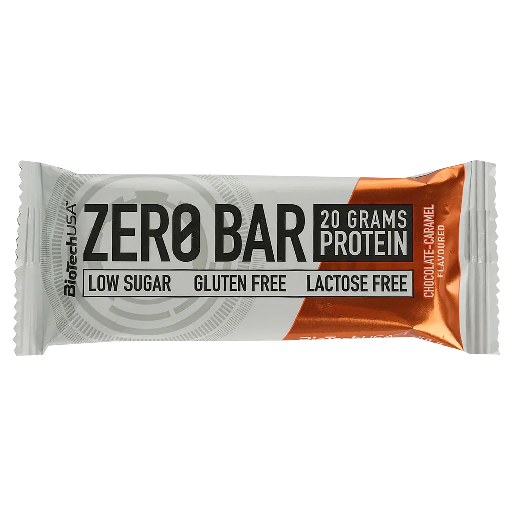 Набір батончик протеїнових BiotechUSA Zero Bar: Chocolate-Banana + Chocolate-Marzipan + Chocolate-Caramel + Cappuccino + Double chocolate 250 г (5 шт. х 50 г) - фото 5
