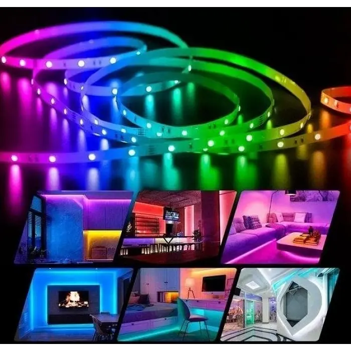 Світлодіодна USB, Bluetooth LED стрічка RGB 5050 вологостійка з пультом 5 метрів LotusLantern - фото 3